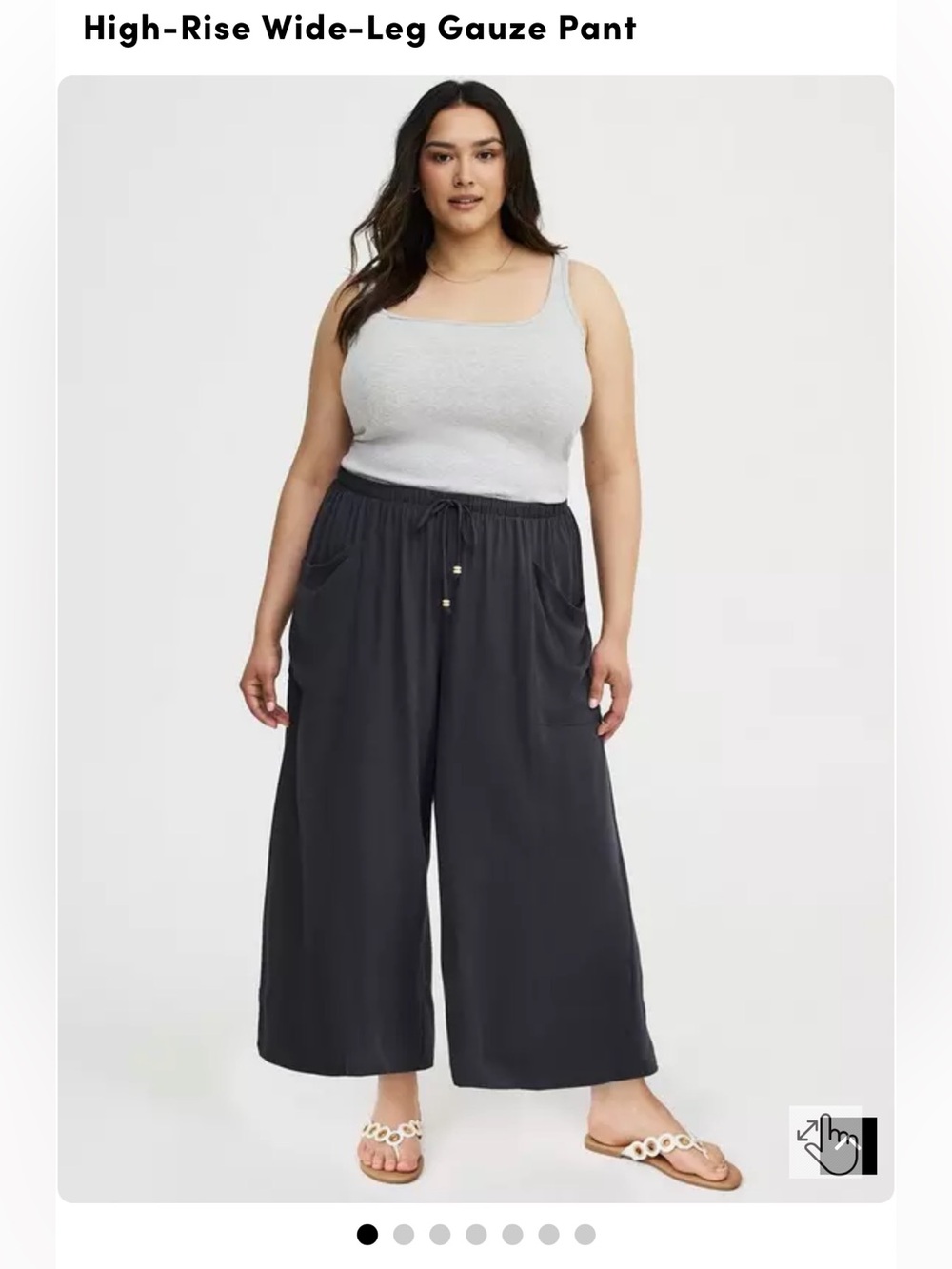 EUC Torrid Size 2- High-Rise Wide-Leg Gauze Pant